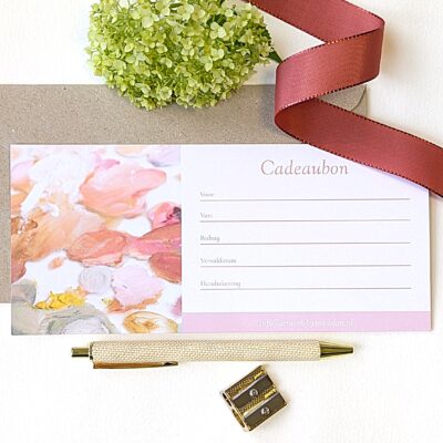 cadeaubon cadeau kaart voor workshops schilderijen en prints