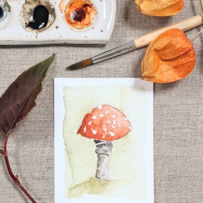 workshop herfst paddenstoelen schilderen