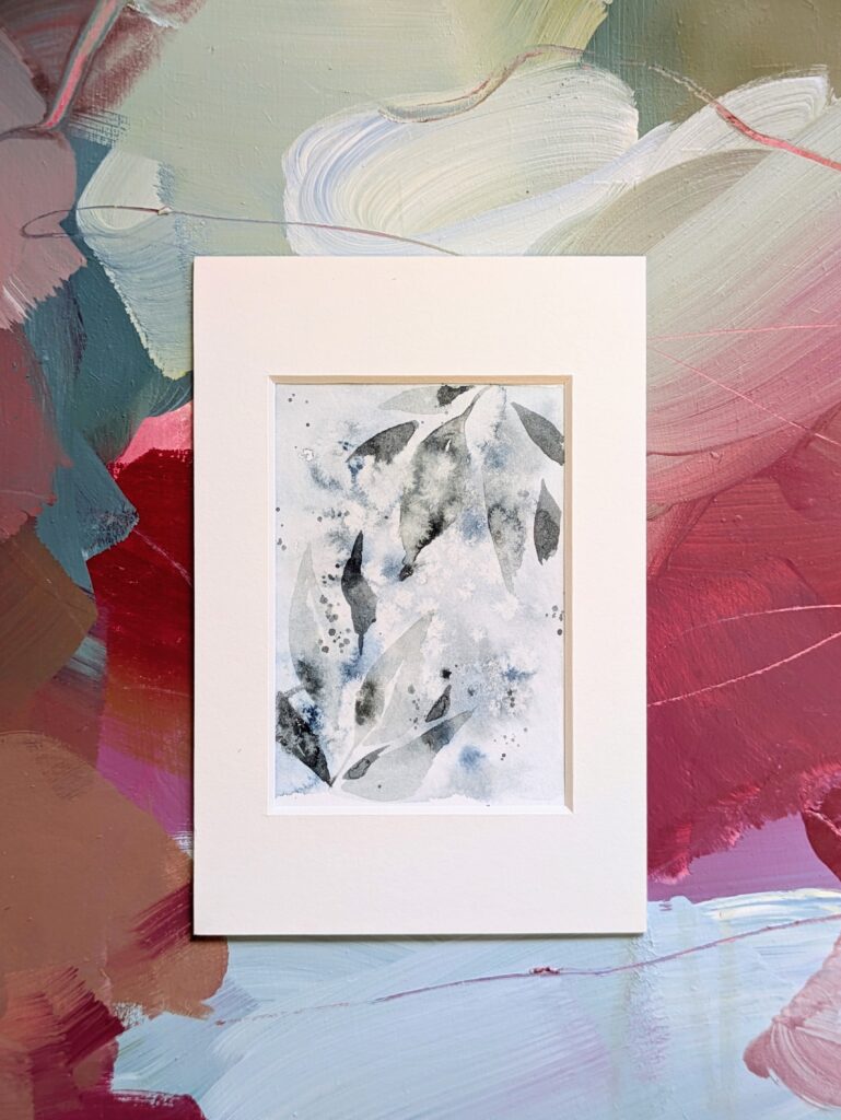 Summer glow aquarel leafs schilderijtje