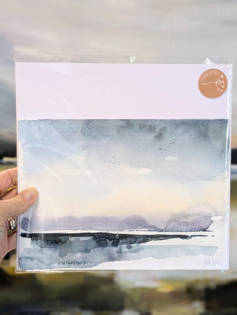 feel free aquarel landschap op papier