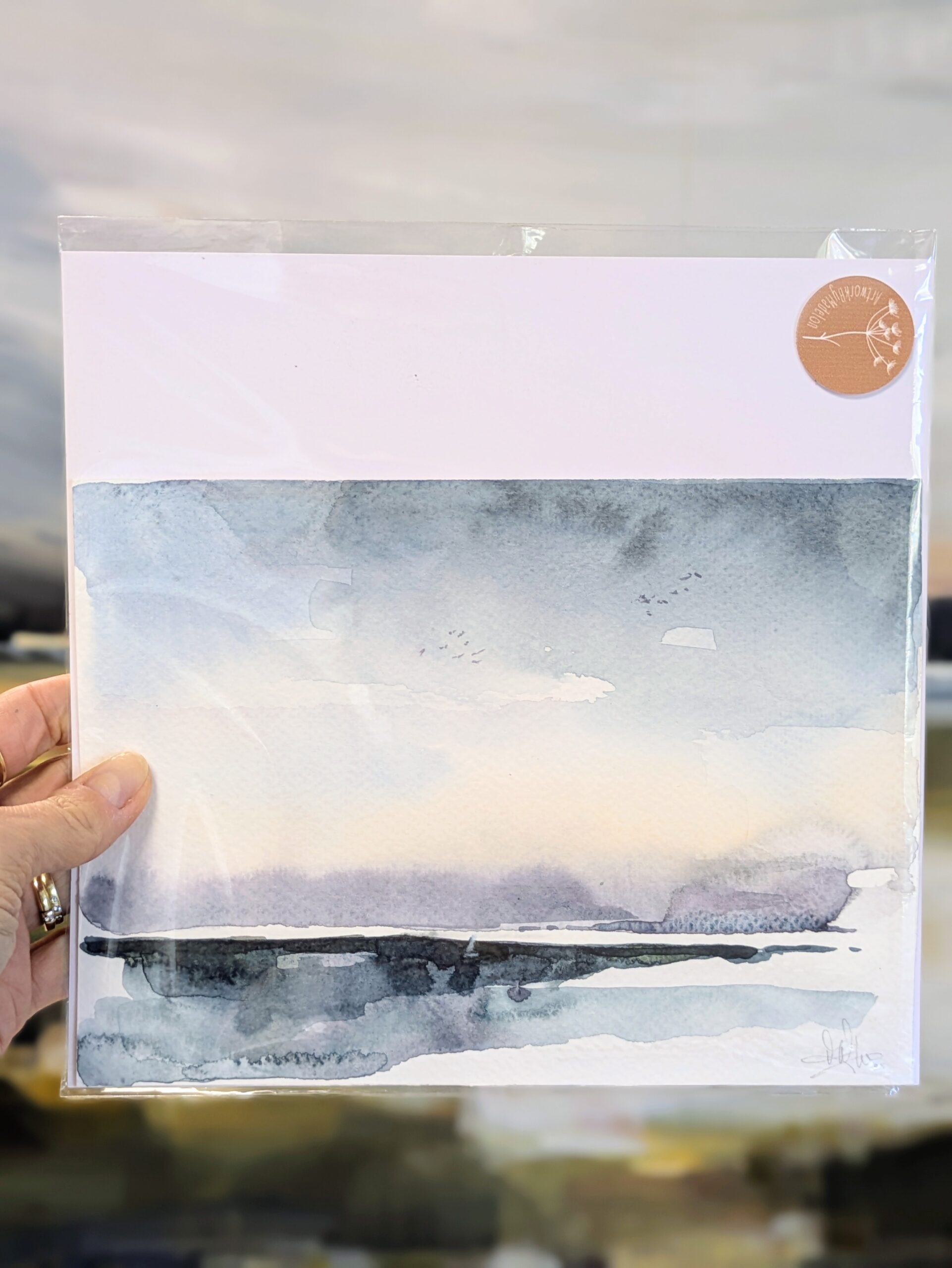 feel free aquarel landschap op papier