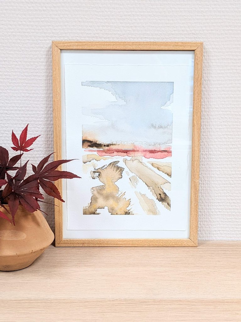 "Thoughts flow from connection" 19x26 cm Aquarel