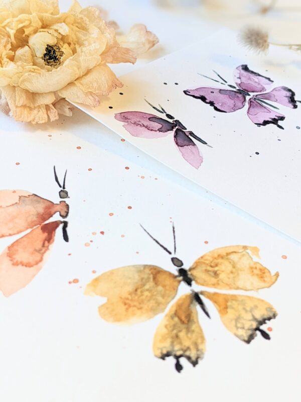 aquarel met vlinders