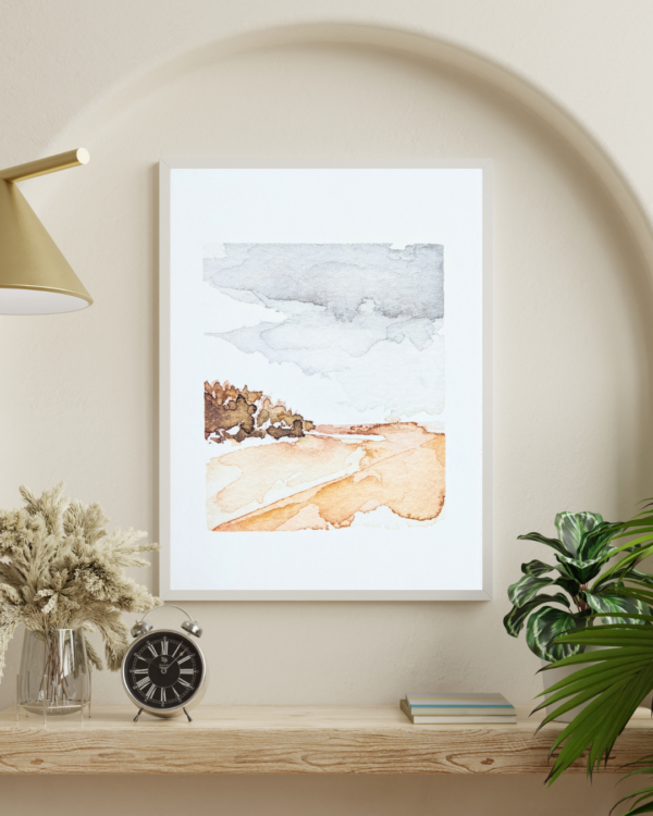 Print poster abstract landschap Texel strand zee schilderij