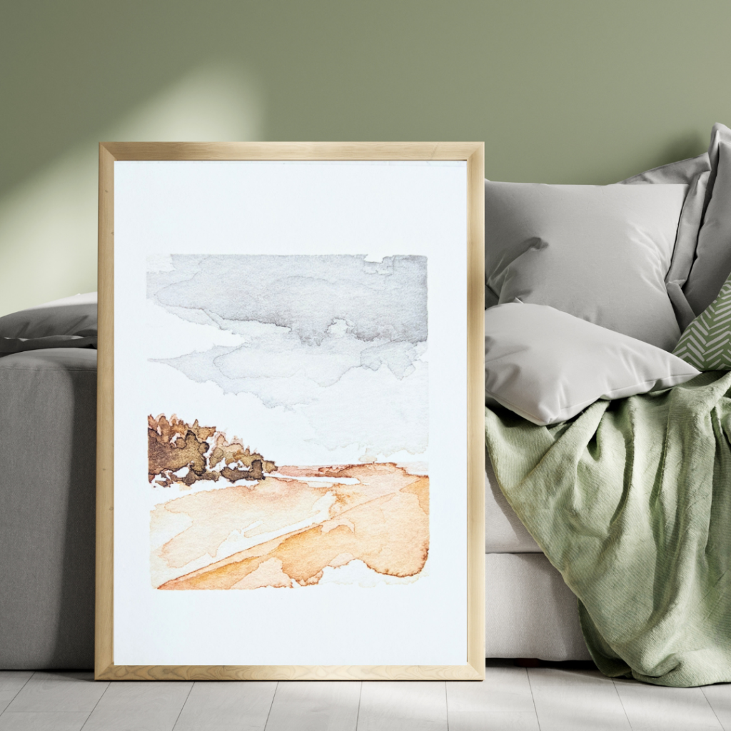 Print poster landschap aquarel Peaceful trust