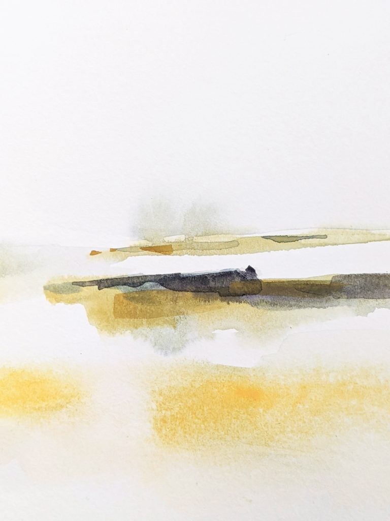makkelijk abstract landschap watercolor schilderen cursus