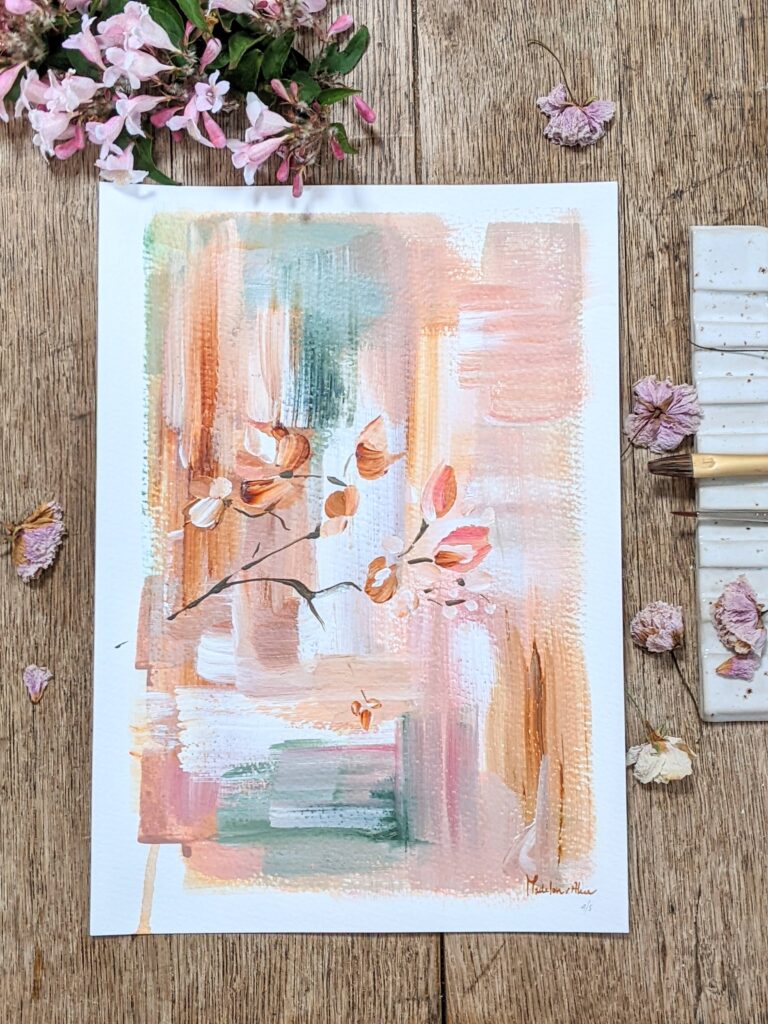 acryl op papier schilderijtje kunst aan de muur