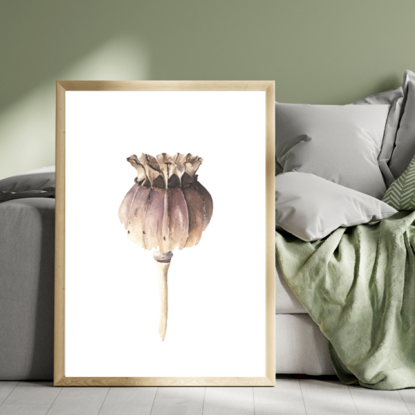 aquarel print poster van de papaver kunstafdruk