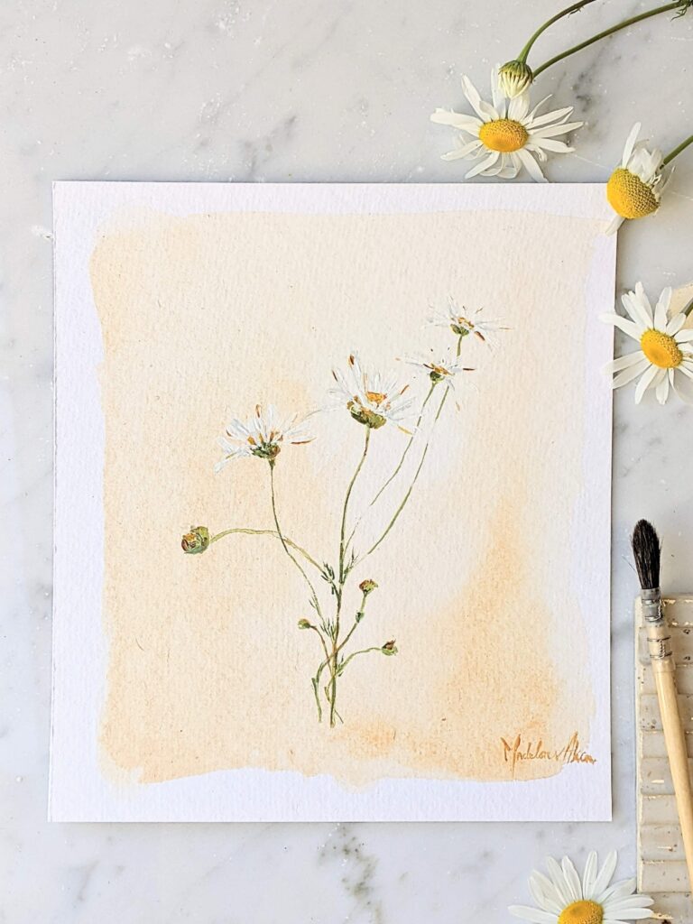 margrieten aquarel schilderij