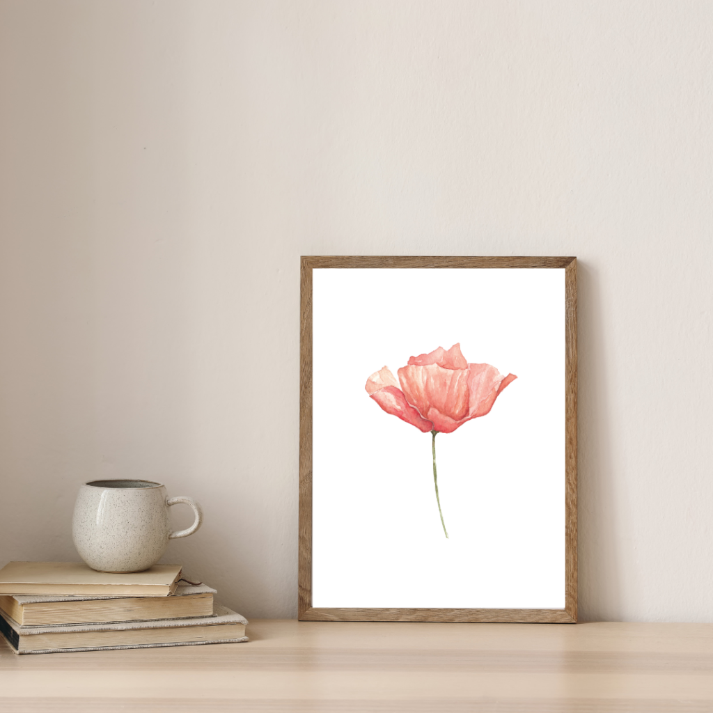Print poster Klaproos Aquarel