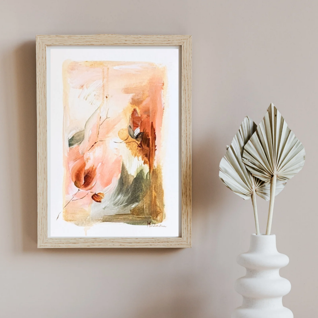abstract bloemen print poster