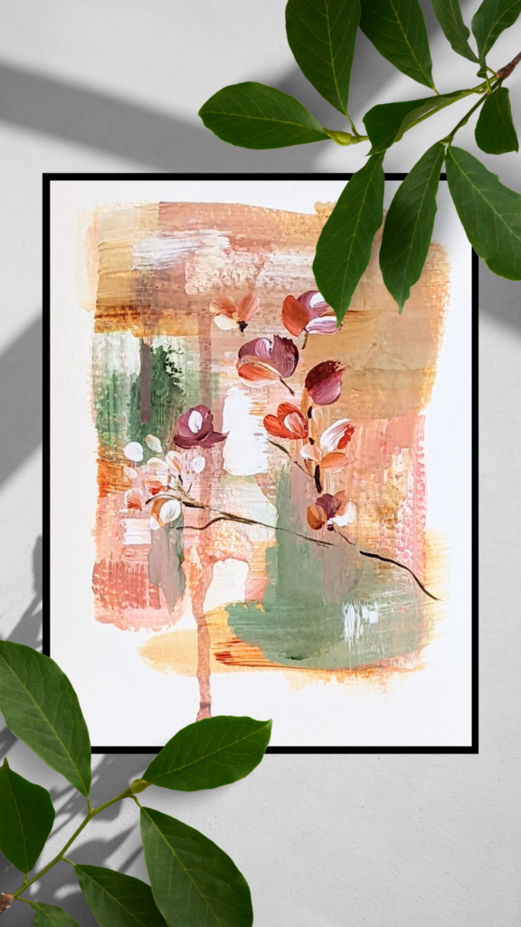 abstract bloemen print poster