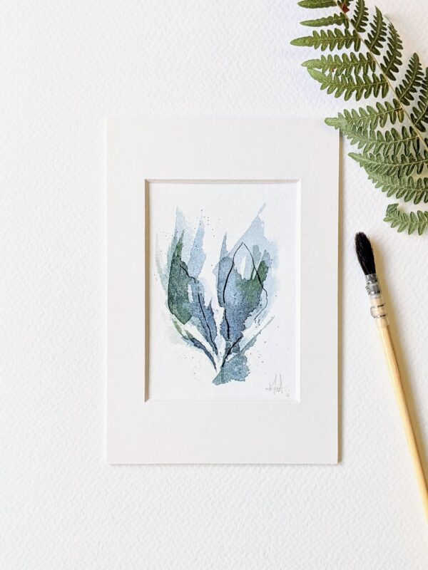 bloom blue aquarel schilderijtje