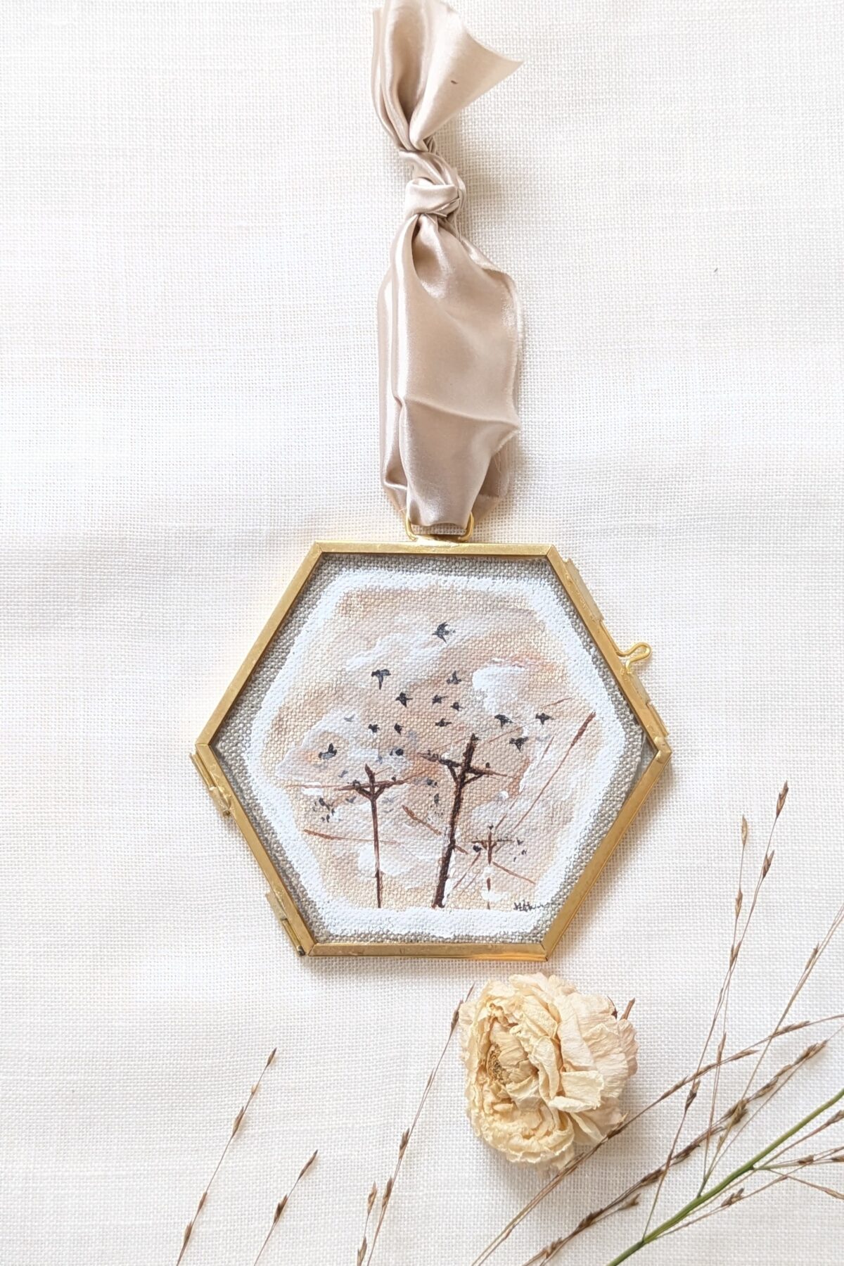 Kerst ornament Noé landschap schilderijtje