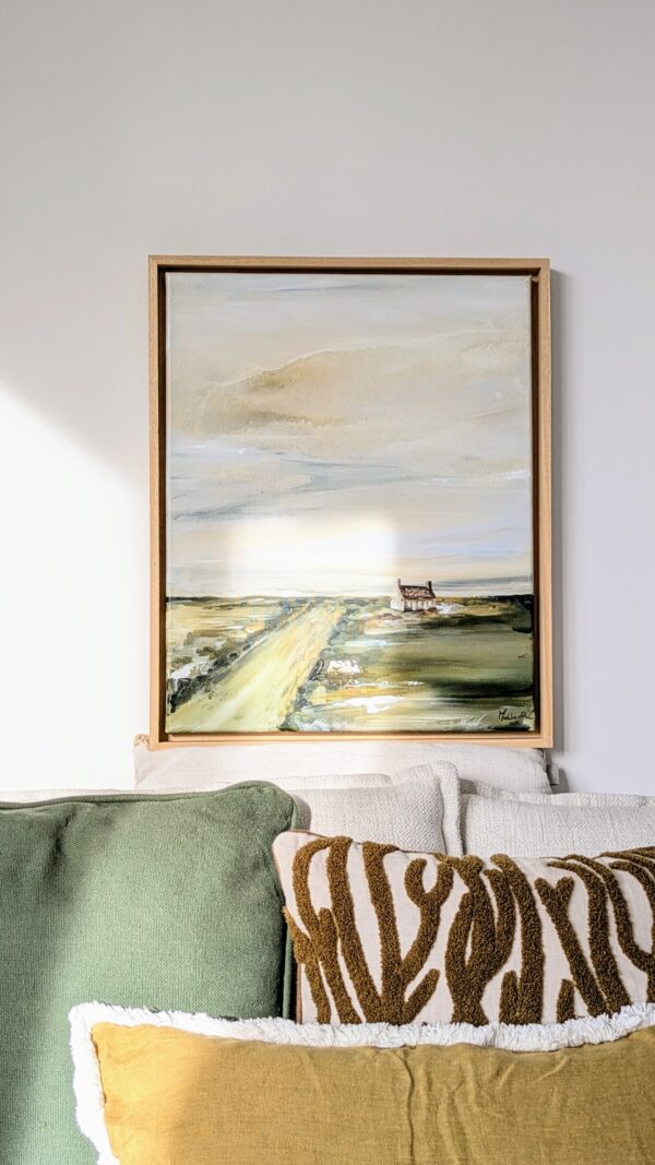 Scottish Homeliness landschap schilderij ingelijst houten frame