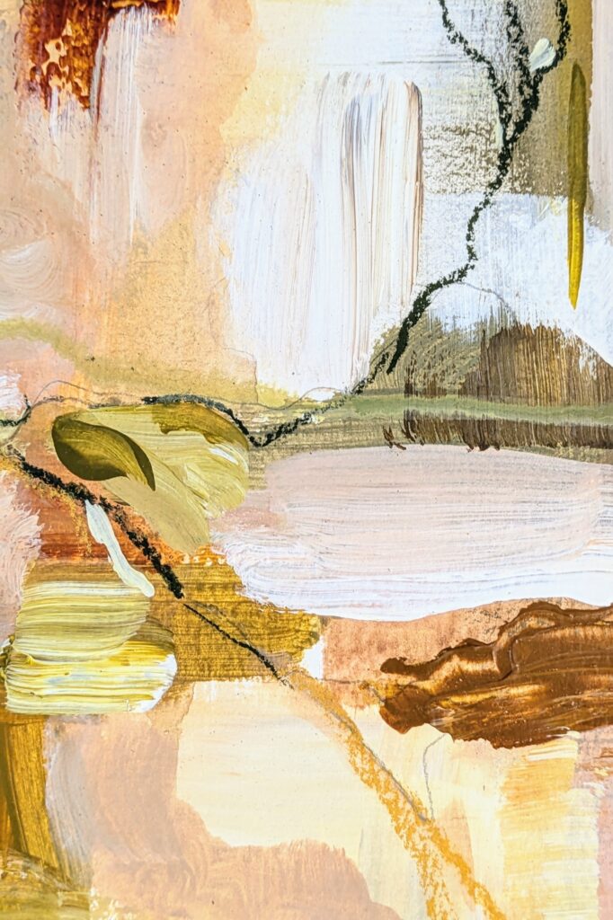 Season of trust II abstract schilderij in passe-partout. Dag workshop express yourself Acryl schilderen in Amersfoort Dag workshop