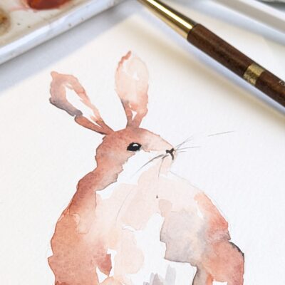 Dag workshop konijntjes in zachte aquarel schilderen aquarellen in Amersfoort