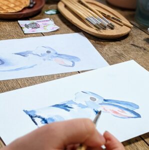 Dag workshop konijn in zacht aquarel schilderen in Amersfoort