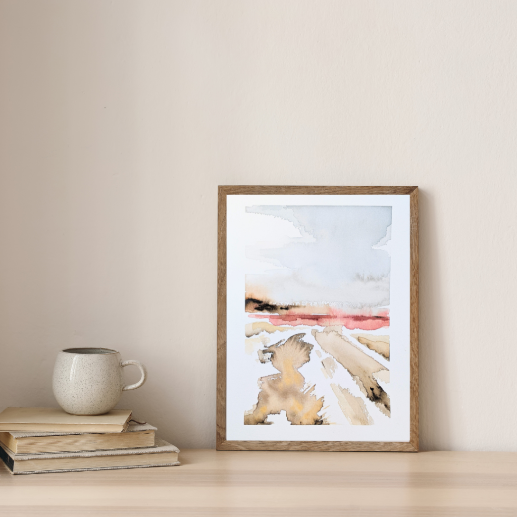 Print poster abstract landschap 'Thoughts flow from connection'