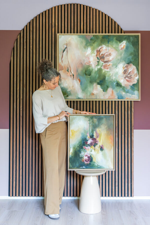 artworkbymadelon abstract bloemen schilderij Flourish bright Roses of light