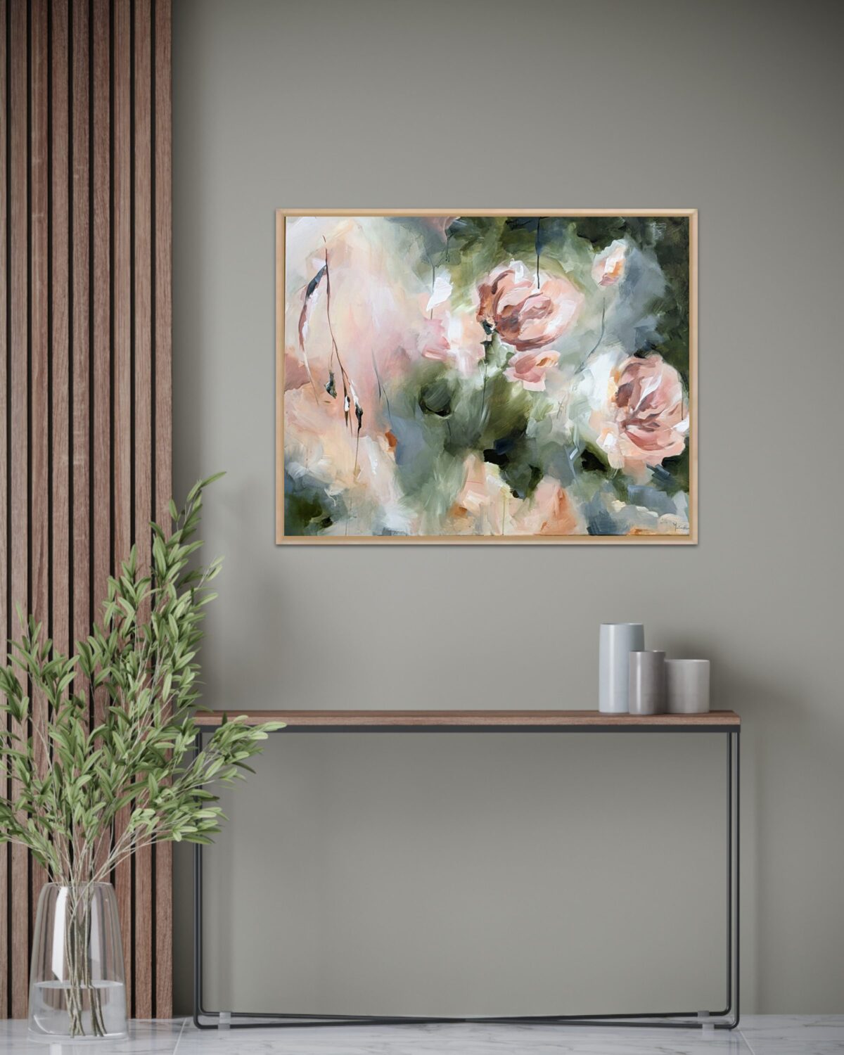 abstract bloemen schilderij kunst op maat pioenrozen pioenroos
