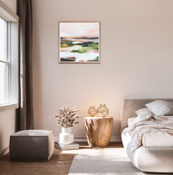abstract landschap schilderij Radiant light. Kunst aan de muur
