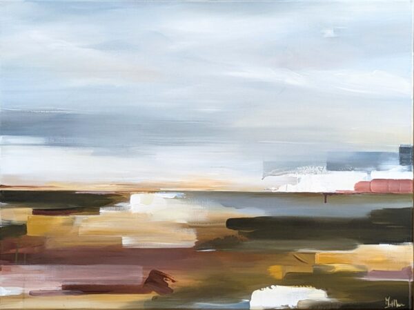 abstract landschap schilderij Zeeland The dawning light will come