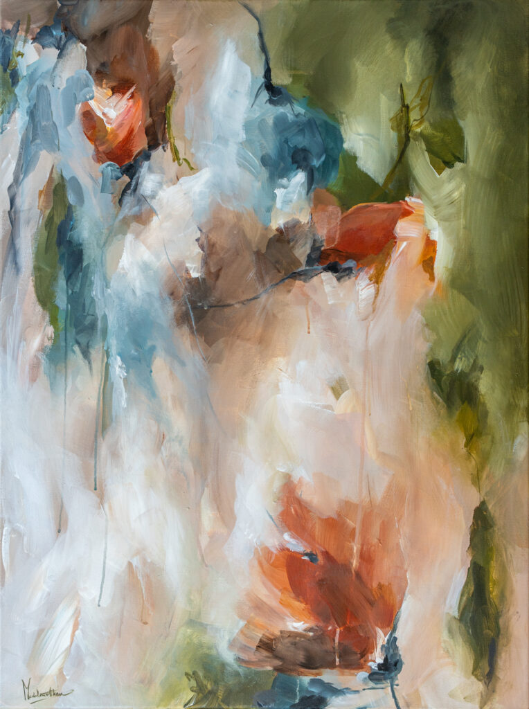 artworkbymadelon abstract bloem schilderij The dawning light will come.