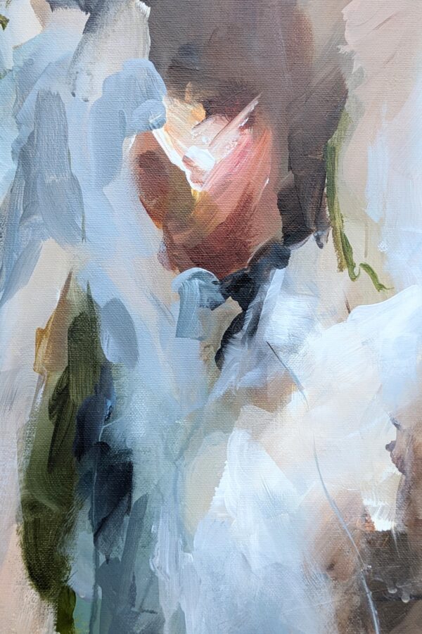 schilderij be bright with hope abstract werk in zachte kleurtonen.