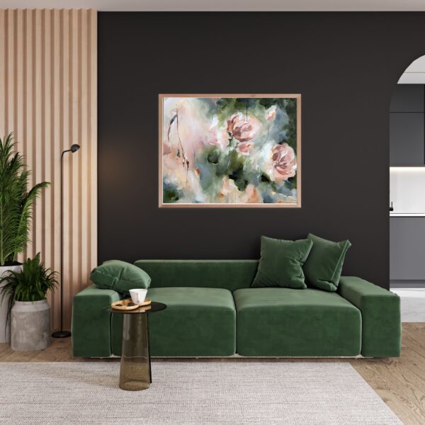 abstract bloemen schilderij flourish bright op canvas