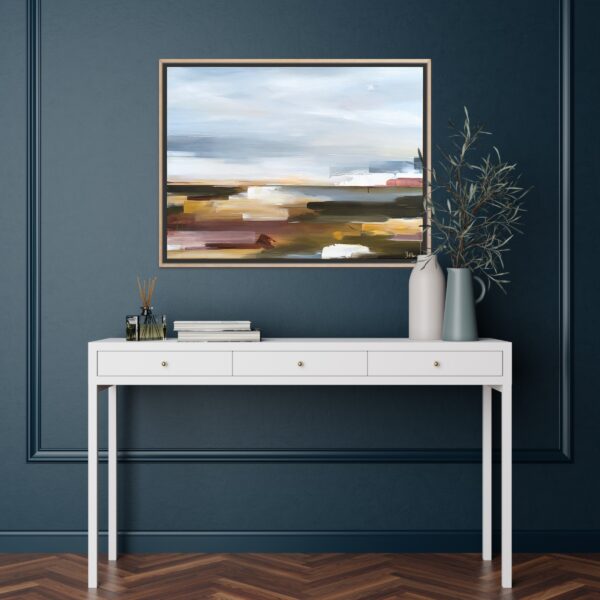 Abstract landschap schilderij the dawning light will come kunst aan de muur
