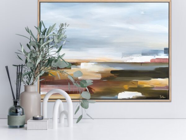 abstract landschap schilderij The dawning light will come.