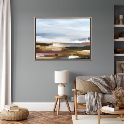 abstract landschap schilderij op canvas The dawning light will come