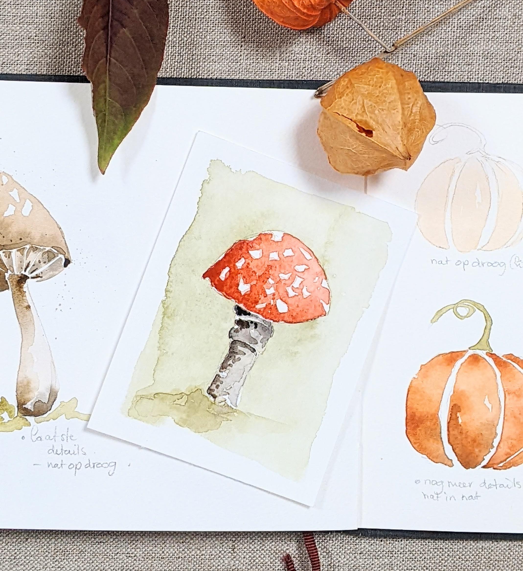 aquarel workshop in Amersfoort . Herfst sprookje schilderen