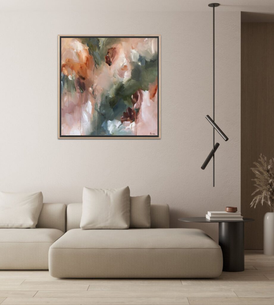 abstract bloem schilderij where light falls softly