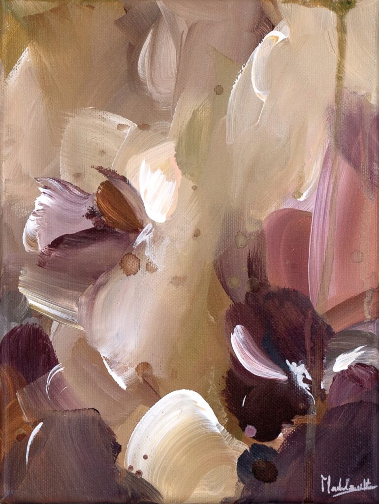 Artworkbymadelon the memory of light abstract bloem schilderij