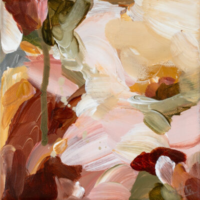 where the light grows abstract bloem schilderijtje in baklijst