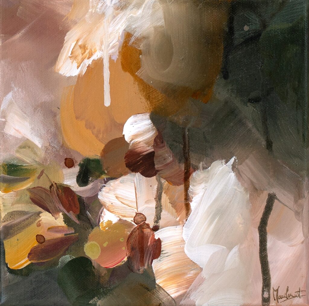 abstract bloem schilderij when silence turn into light