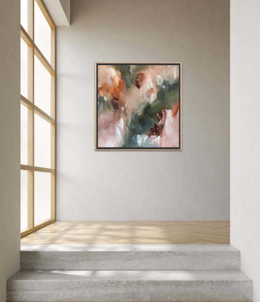 abstract bloem schilderij where light falls softly