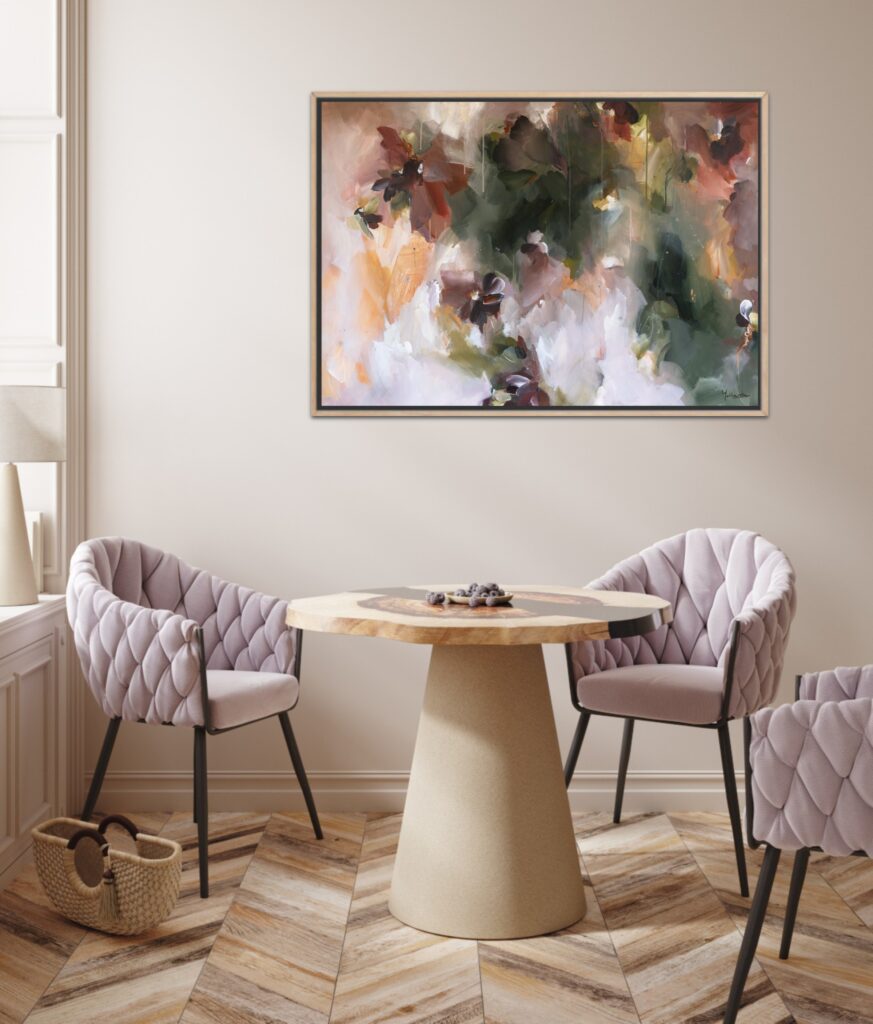 abstract schilderij bloemen in the garden of light