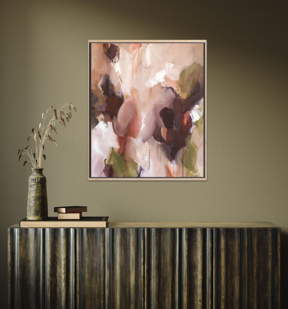 schilderij abstract bloem whispering light