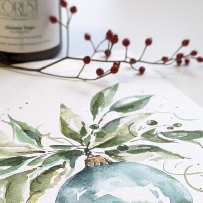 workshop kerstkrans schilderen aquarel Amersfoort Eucalyptus krans