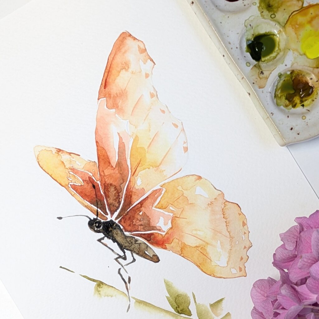 workshop Schilder je vrij als een vlinder in Amersfoort aquarel