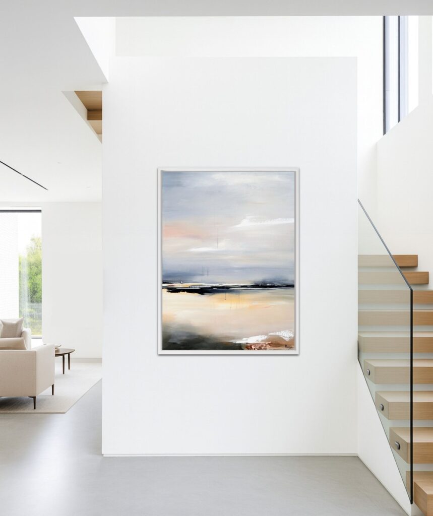 abstract landschap schilderij be still and know