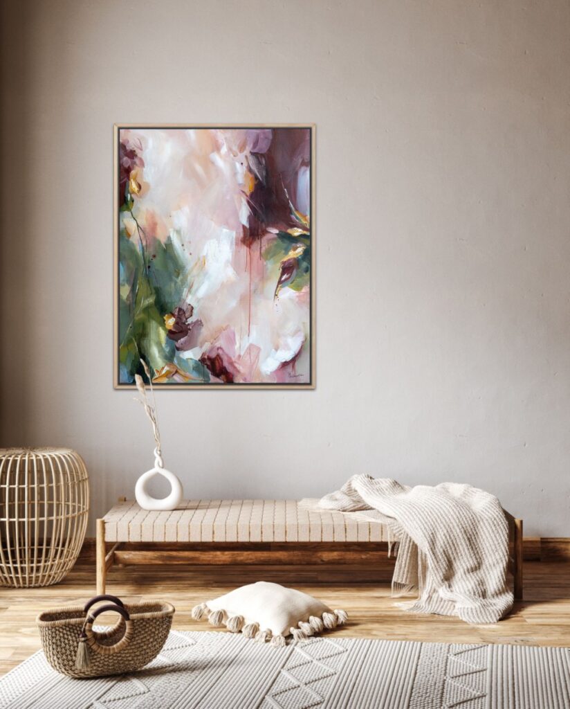 bloom after silence abstract bloem schilderij artworkbymadelon in amersfoort
