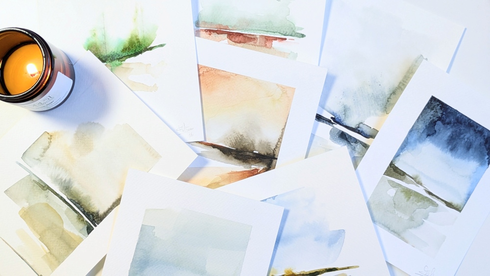 a season unfolds abstracte landschappen cursus abstract landschap watercolor in Amersfoort