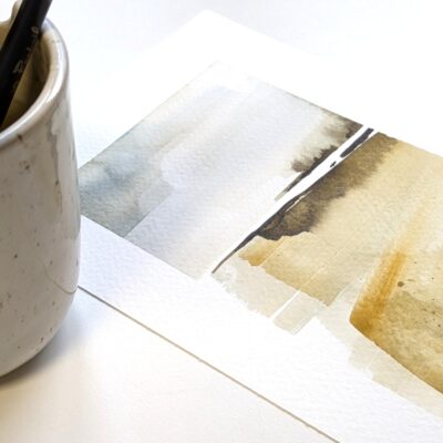 aquarel abstract landschap watercolor cursus in Amersfoort