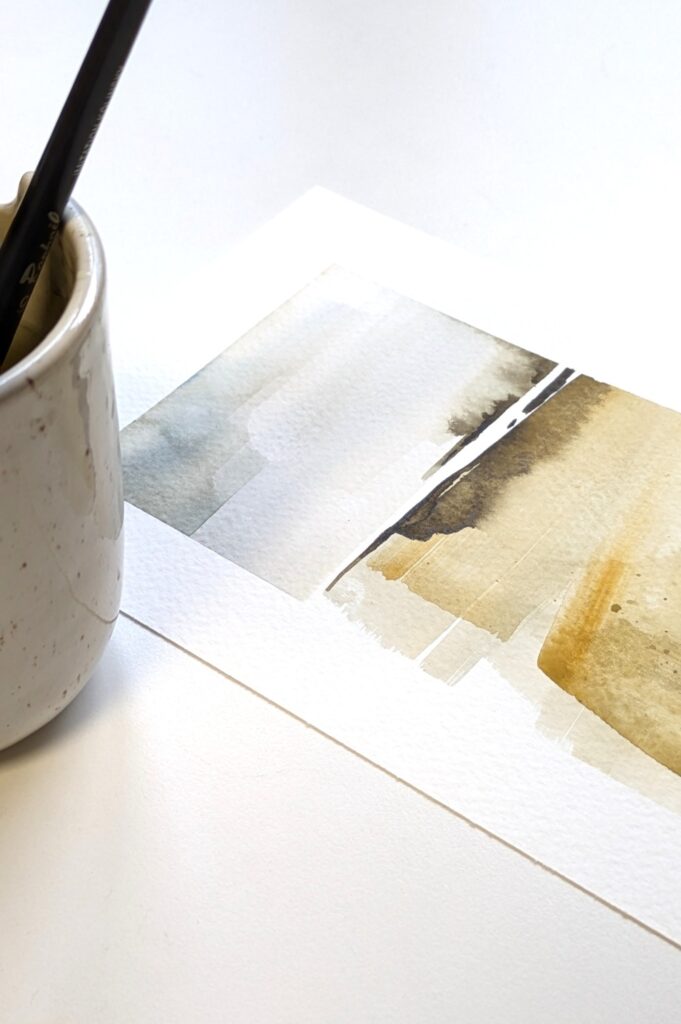 aquarel abstract landschap watercolor cursus in Amersfoort