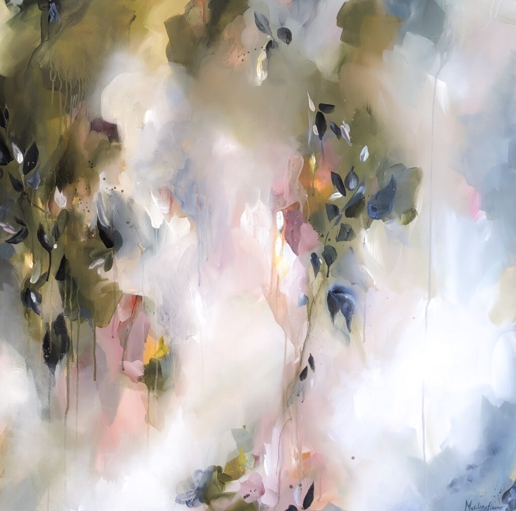 Schilderij Embrace the mystery Abstract bloemen schilderij